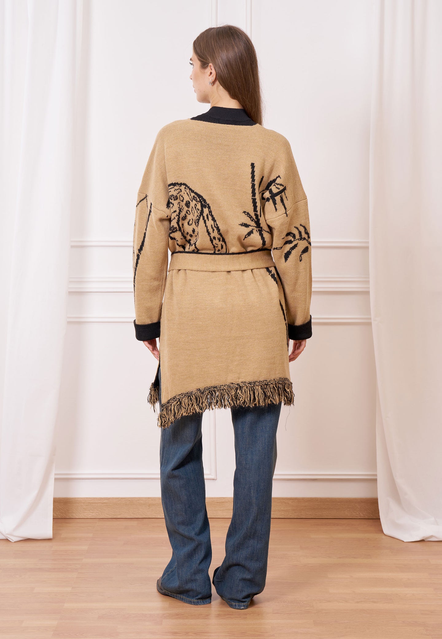 Cappotto in maglia jacquard
