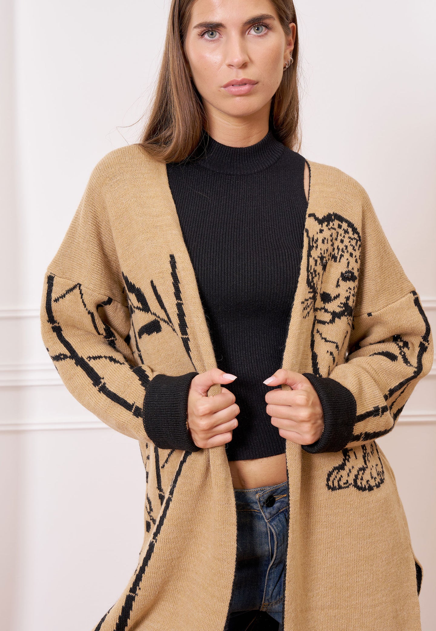 Cappotto in maglia jacquard