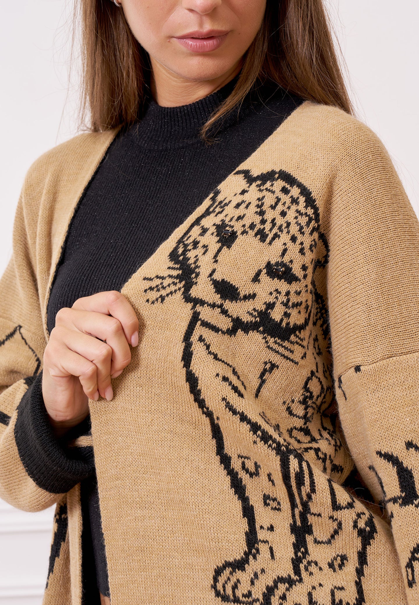 Cappotto in maglia jacquard