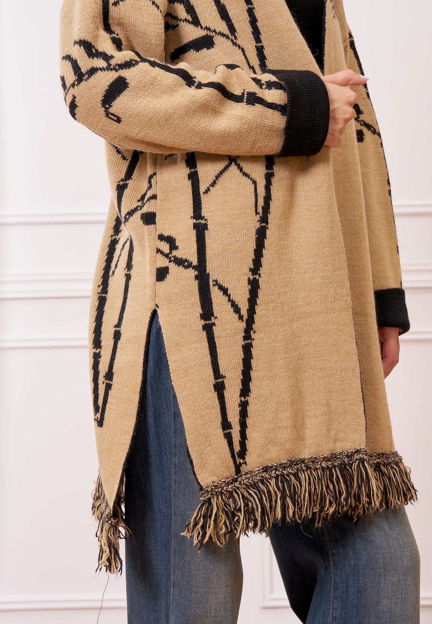 Cappotto in maglia jacquard