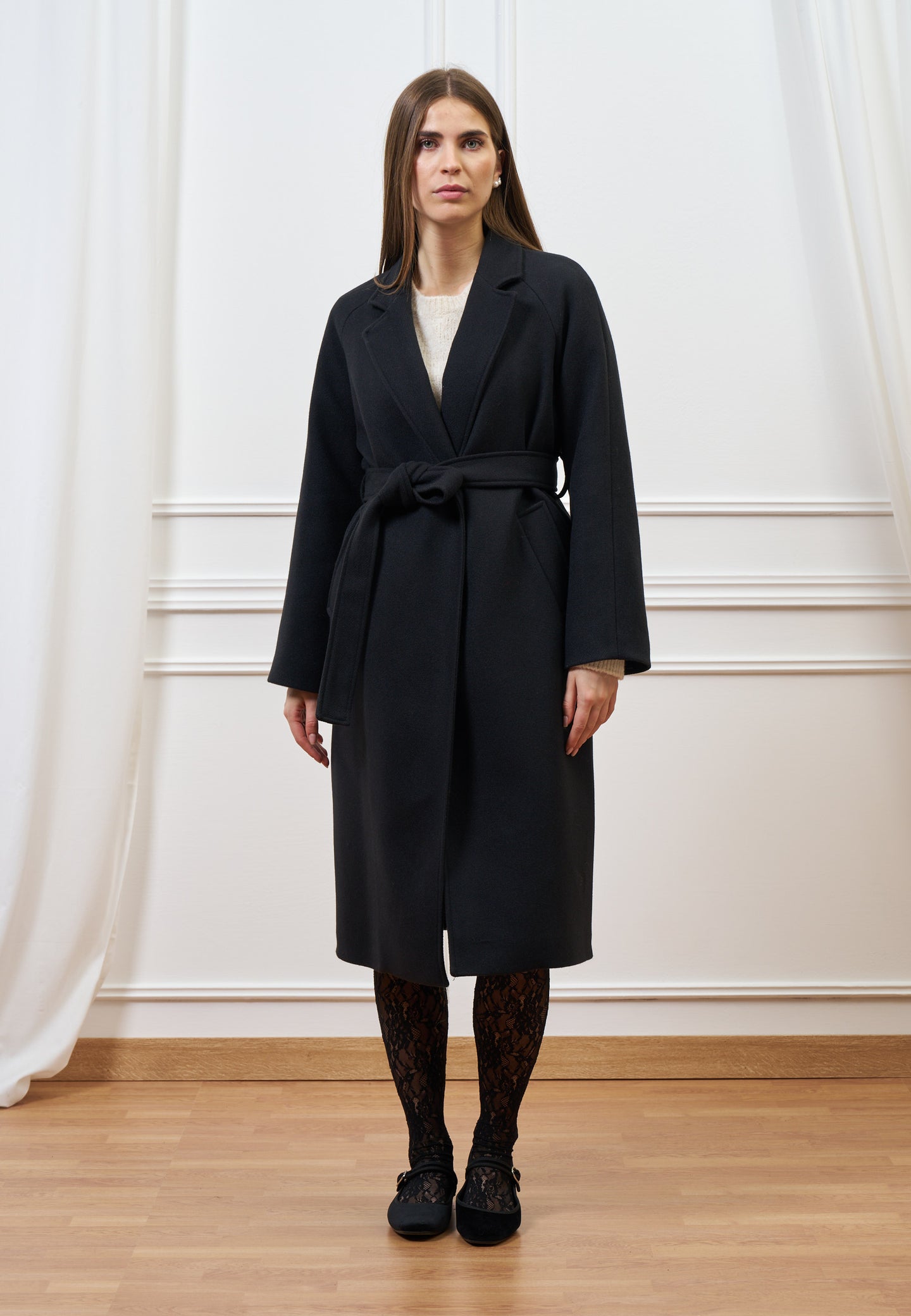 Cappotto lungo con cintura