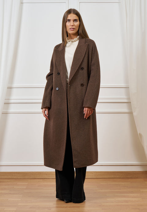 Cappotto lungo doppiopetto in lana