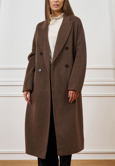 Cappotto lungo doppiopetto in lana