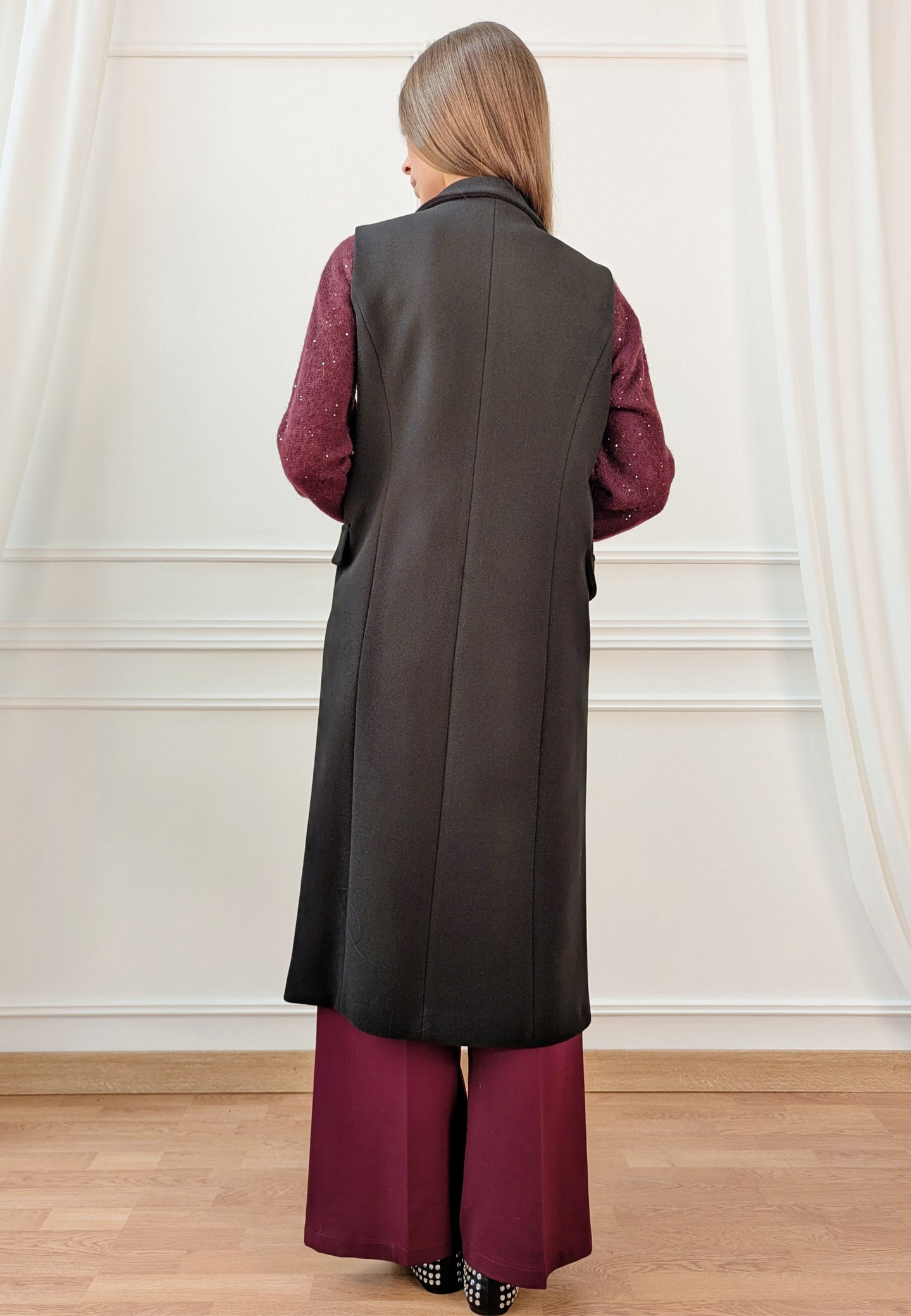 Cappotto lungo smanicato