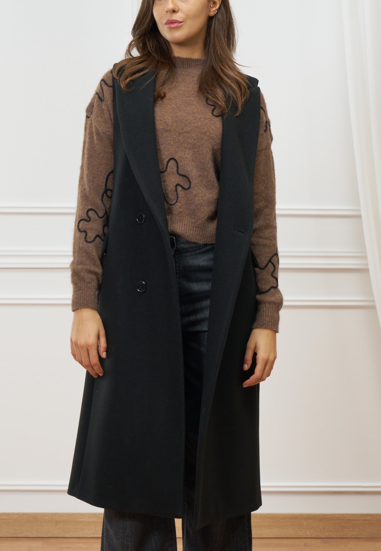 Cappotto lungo smanicato