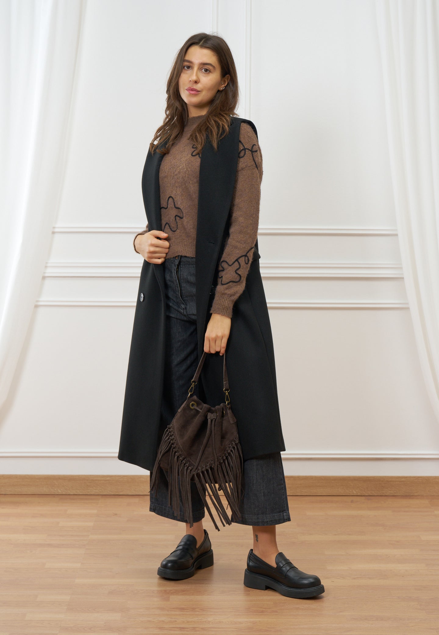 Cappotto lungo smanicato