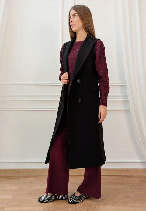 Cappotto lungo smanicato