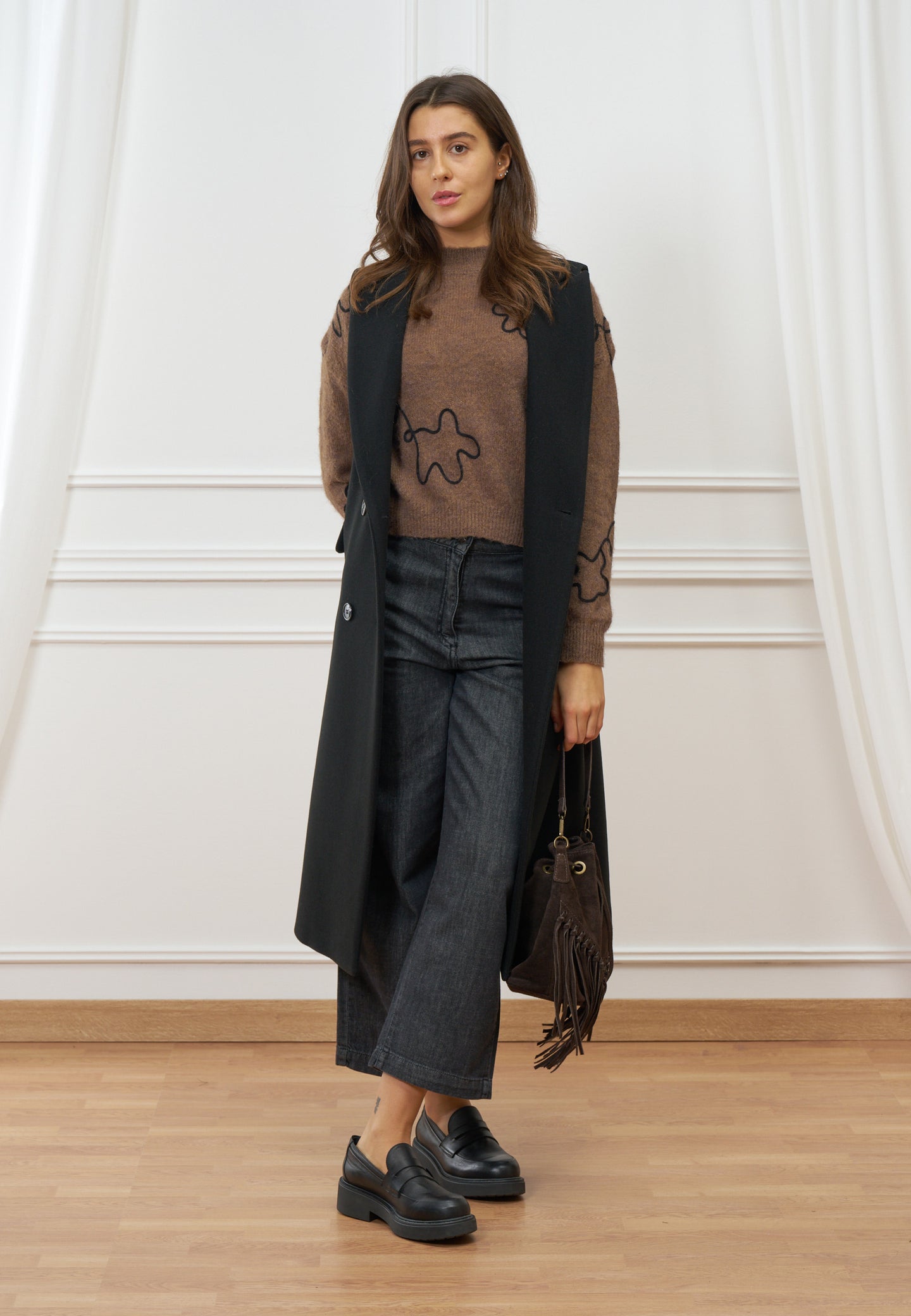 Cappotto lungo smanicato