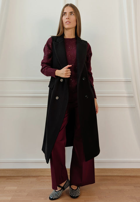 Cappotto lungo smanicato