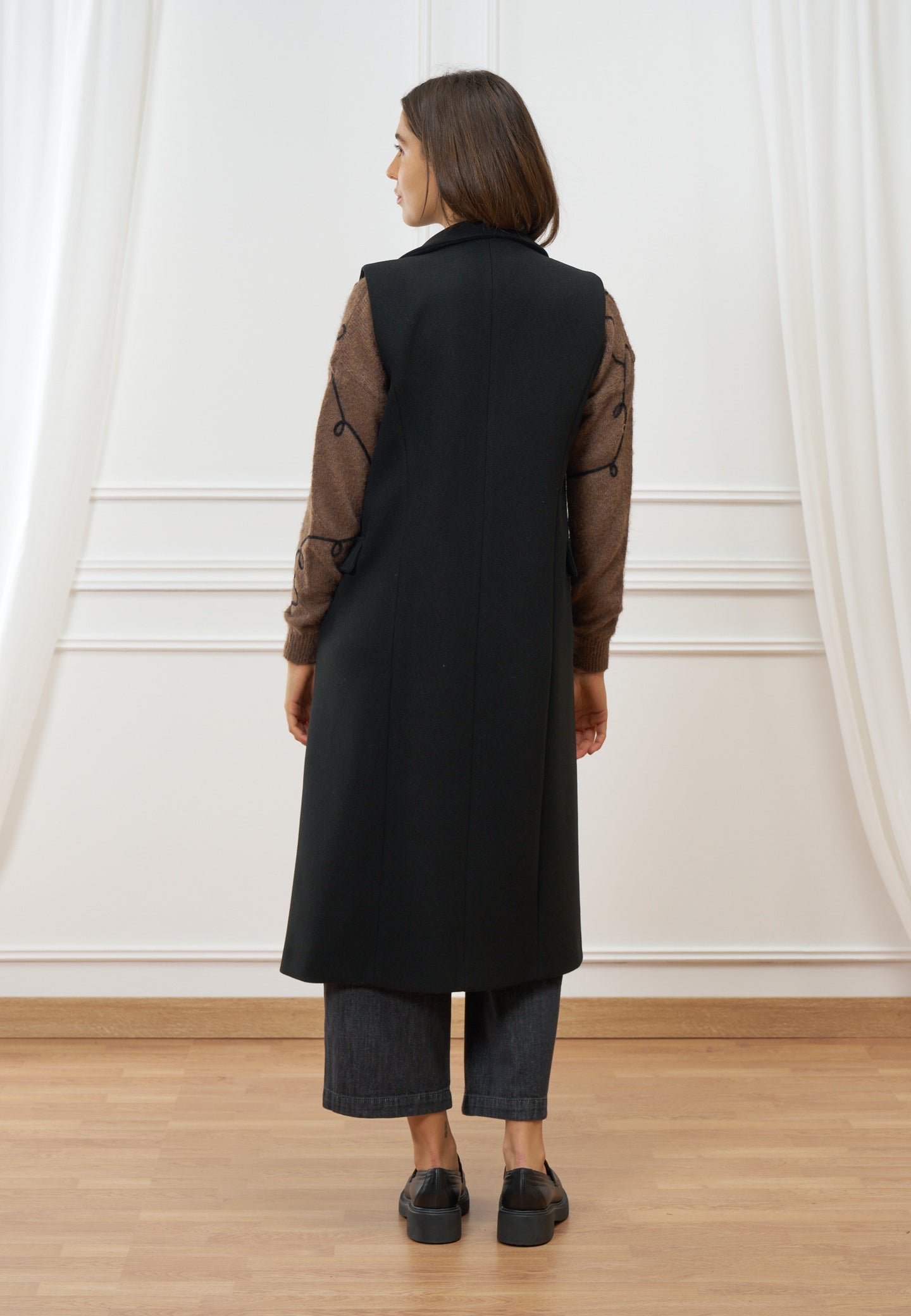 Cappotto lungo smanicato