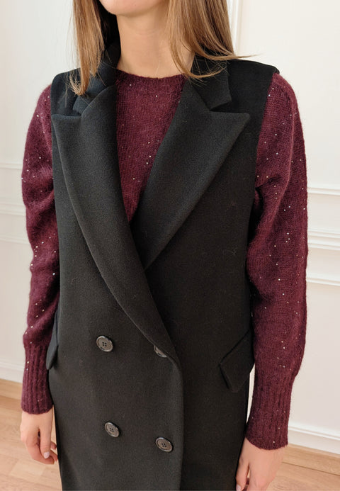 Cappotto lungo smanicato