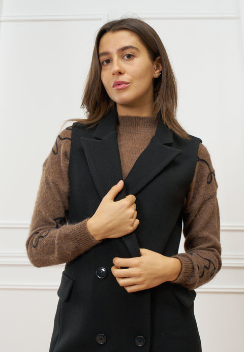 Cappotto lungo smanicato