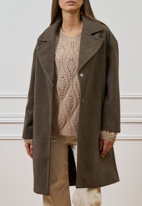 Cappotto midi con spalla scesa