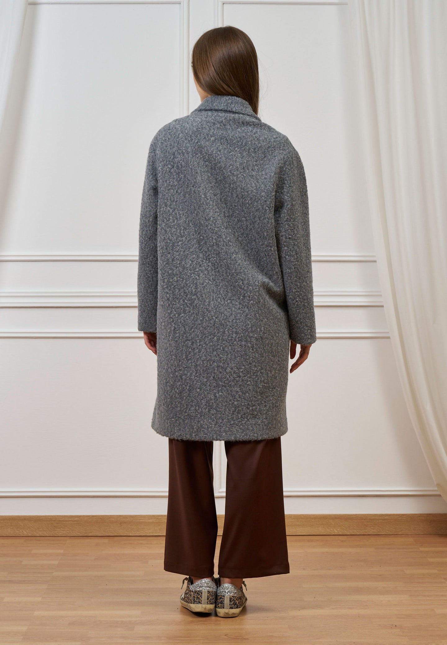 Cappotto midi doppiopetto bouclè