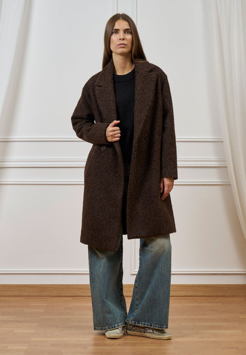 Cappotto midi doppiopetto bouclè