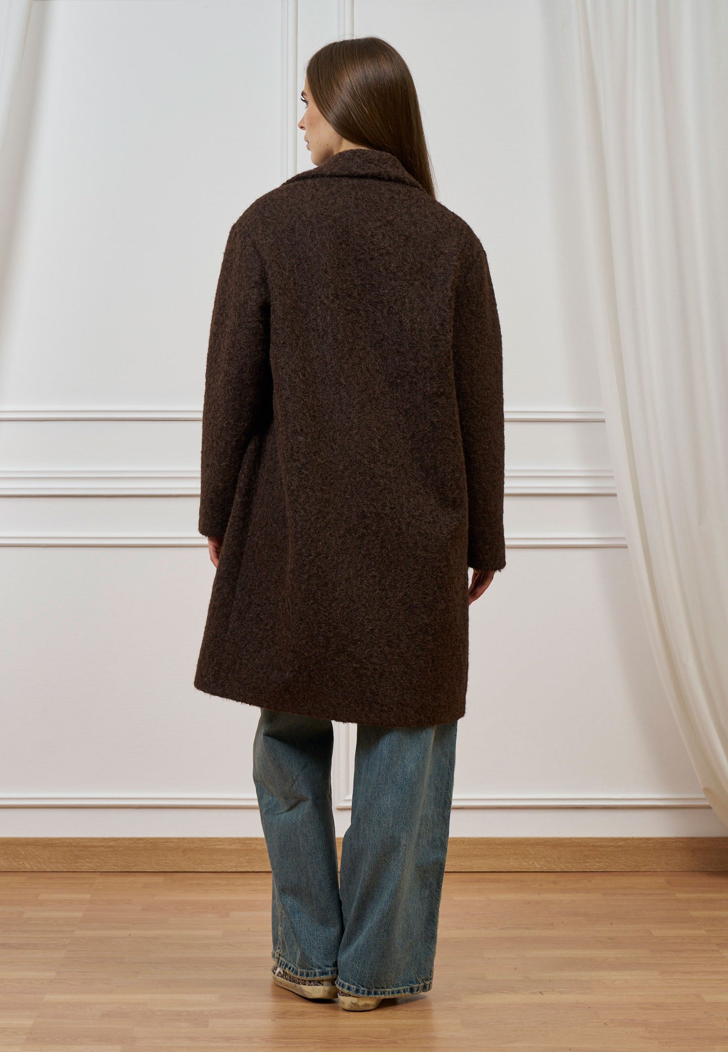 Cappotto midi doppiopetto bouclè