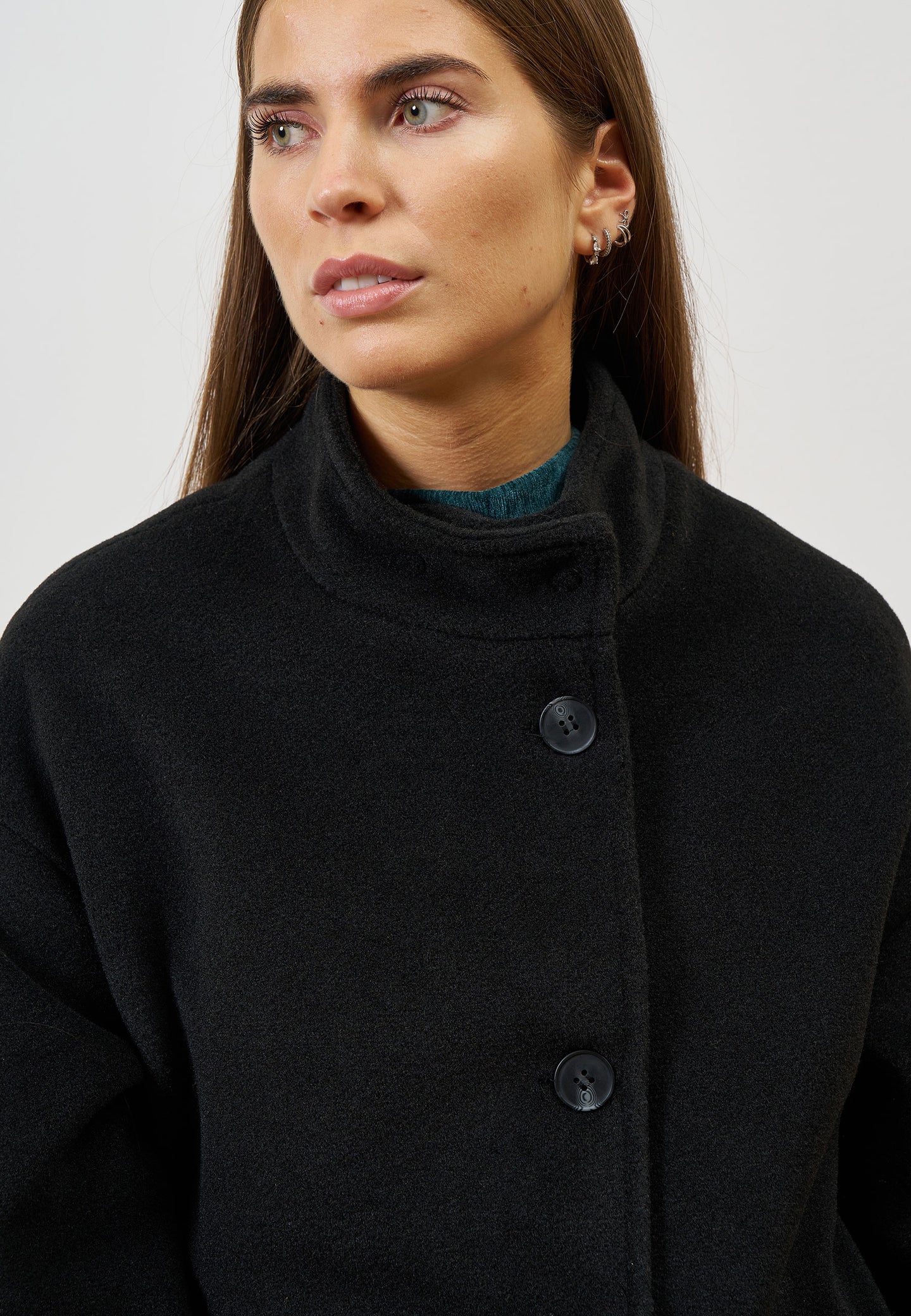 Cappotto midi manica a palloncino