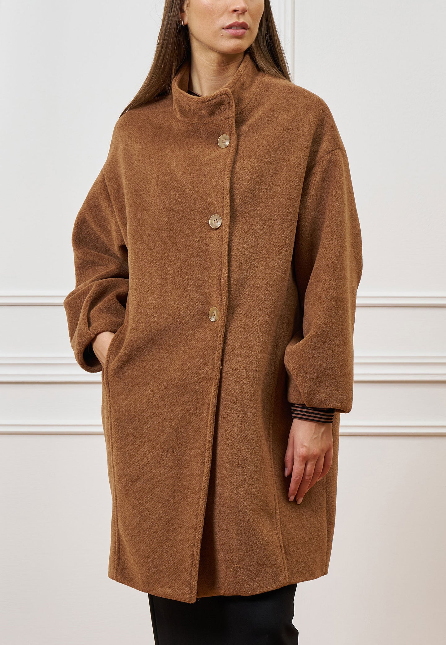 Cappotto midi manica a palloncino