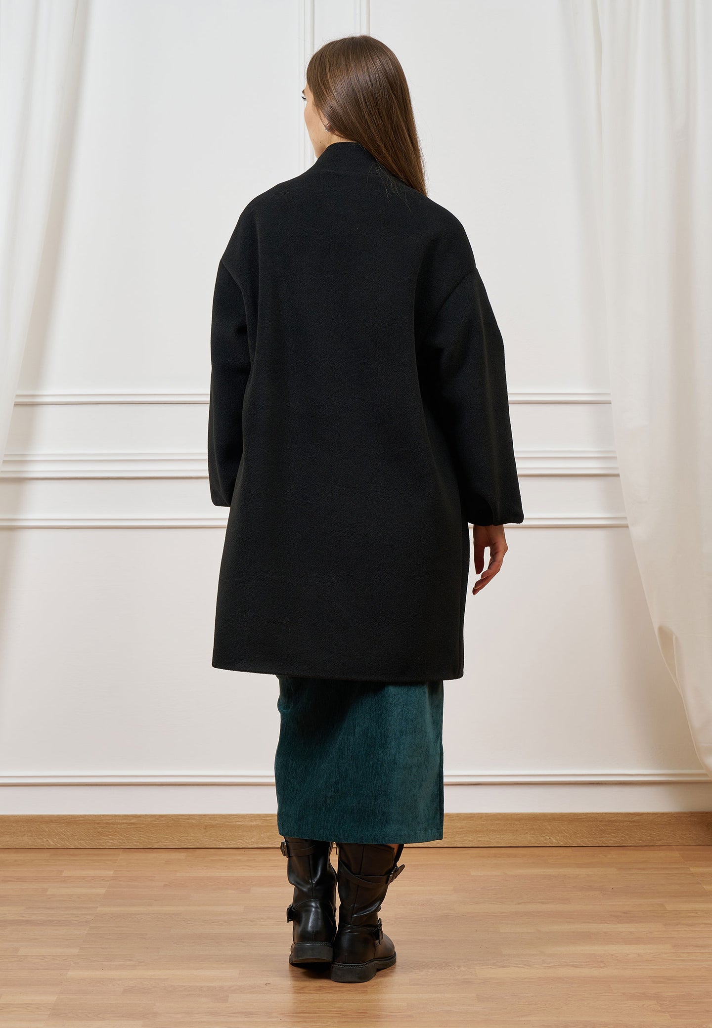 Cappotto midi manica a palloncino