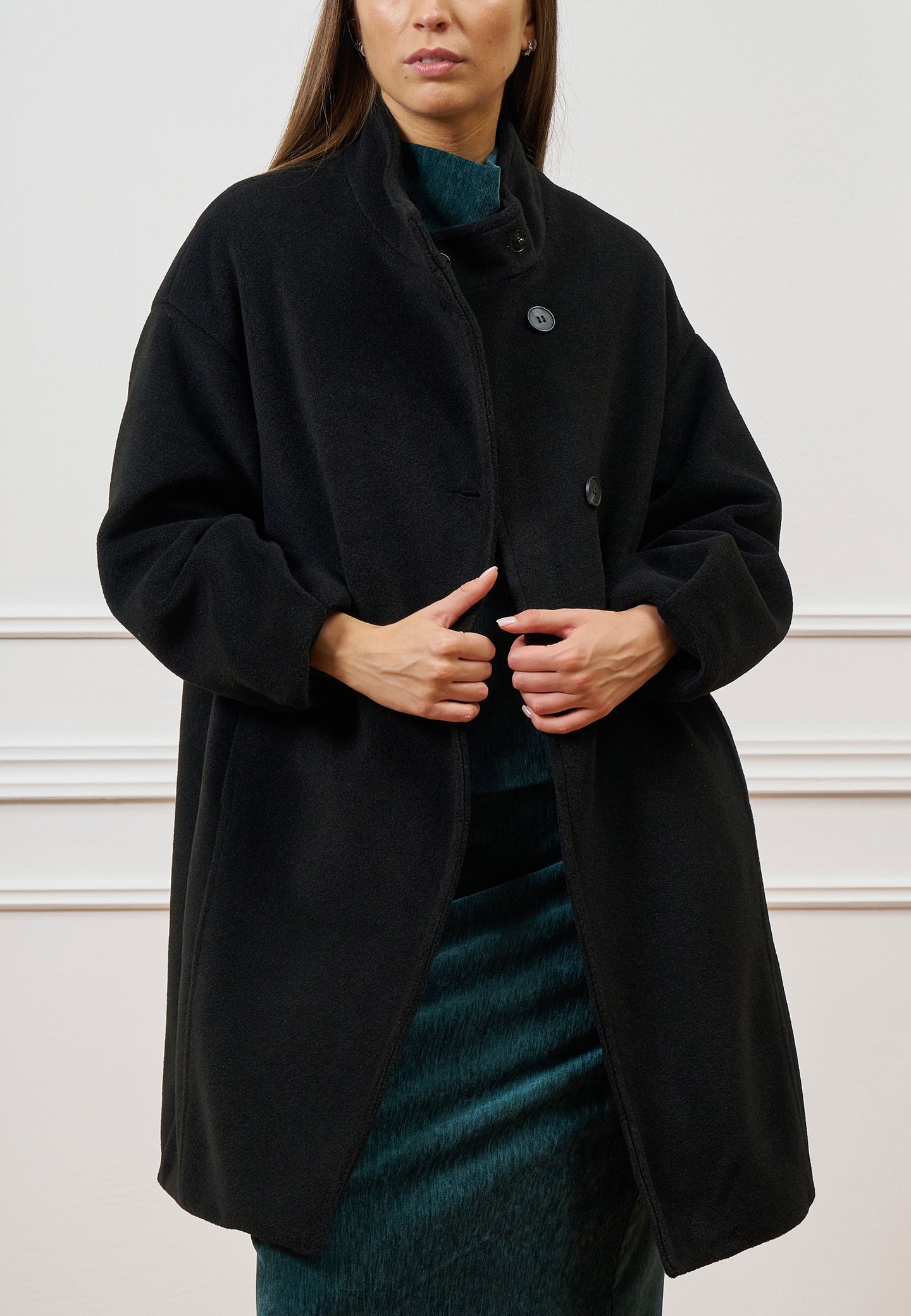 Cappotto midi manica a palloncino