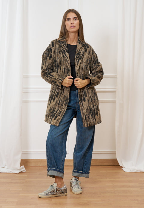 Cappotto monopetto fantasia