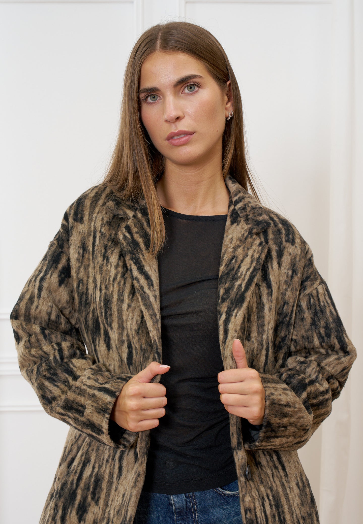 Cappotto monopetto fantasia