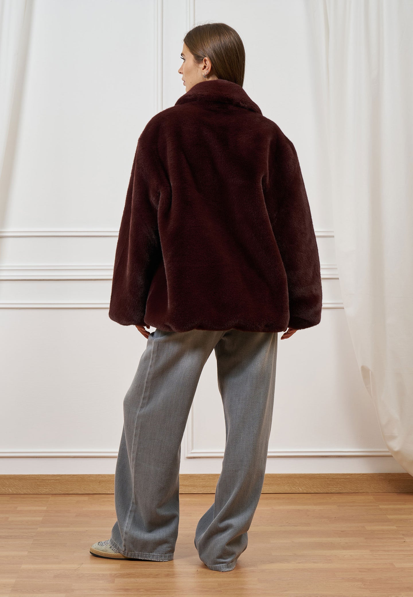 Cappotto over in ecopelliccia