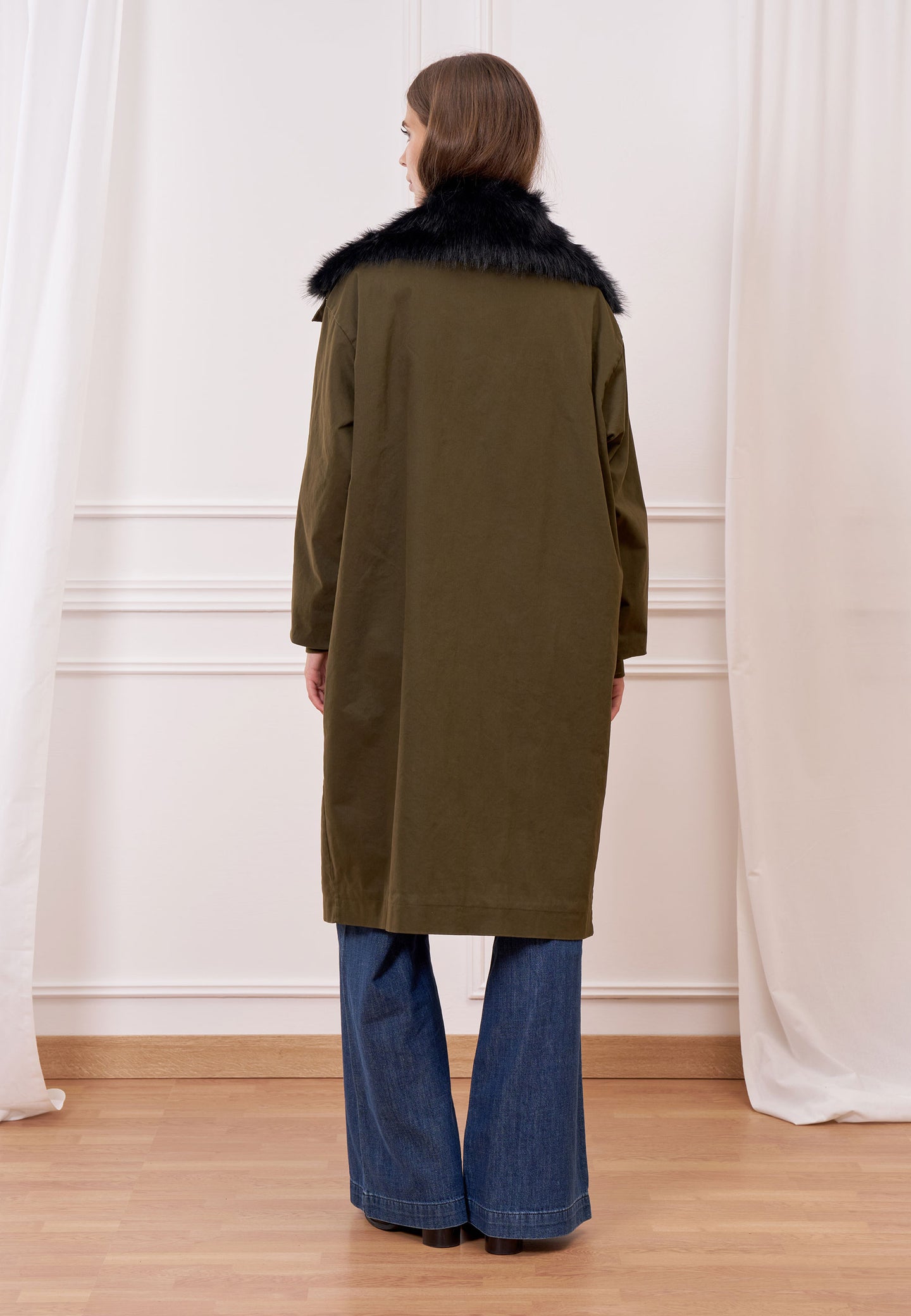 Cappotto parka con pelliccia