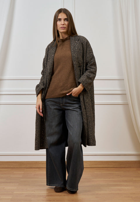 Cappotto spinato con paillettes