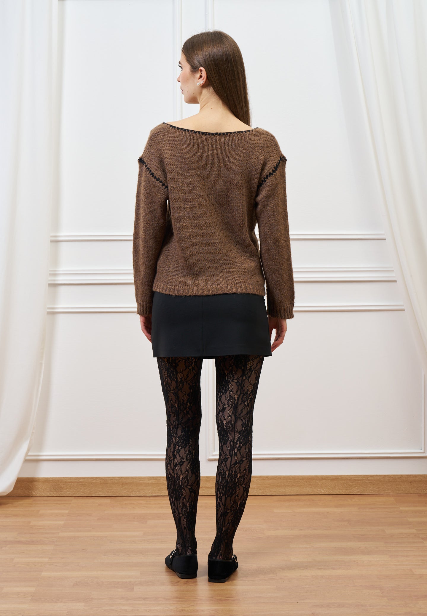 Cardigan con profili a contrasto