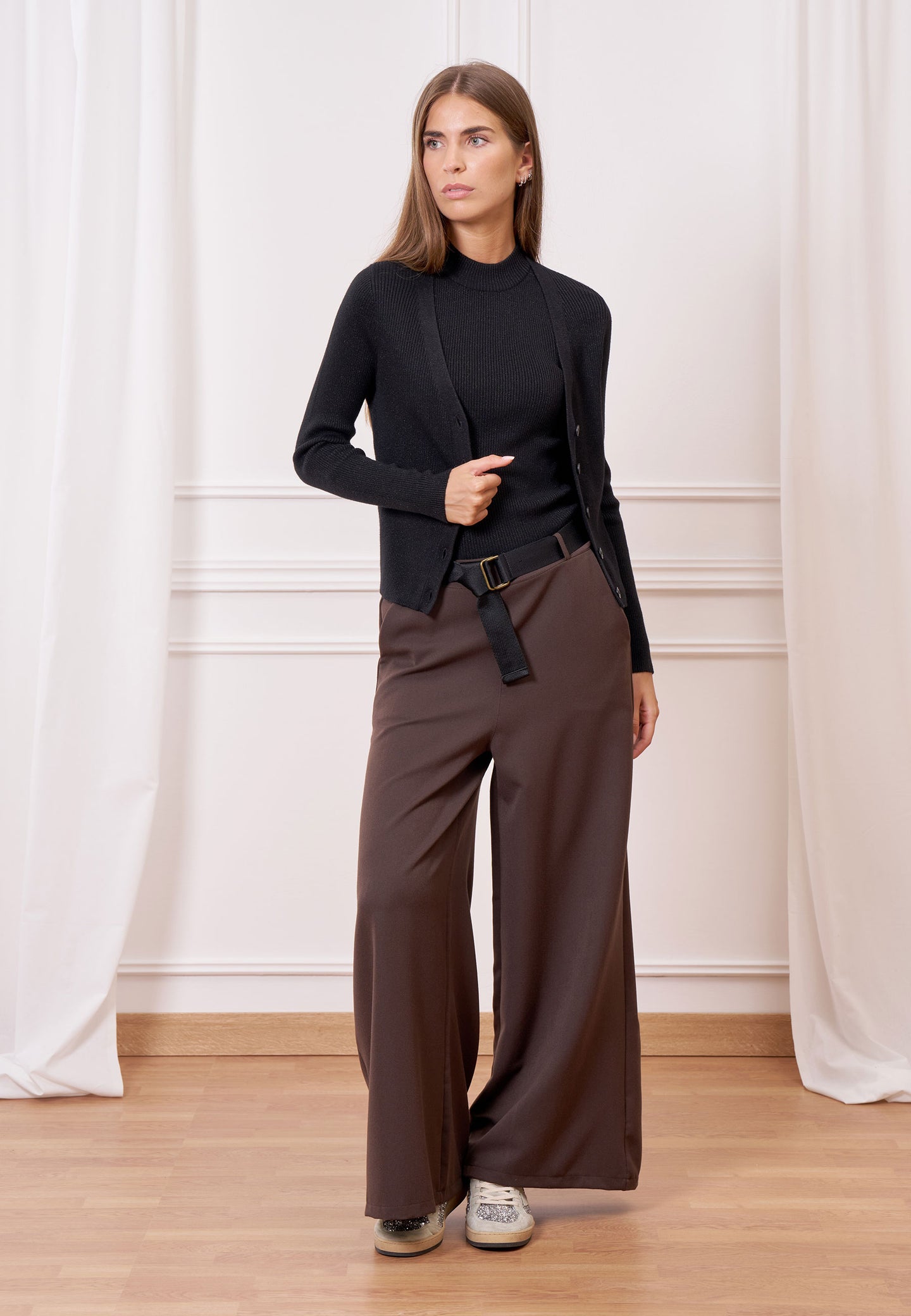 Cardigan costine lurex