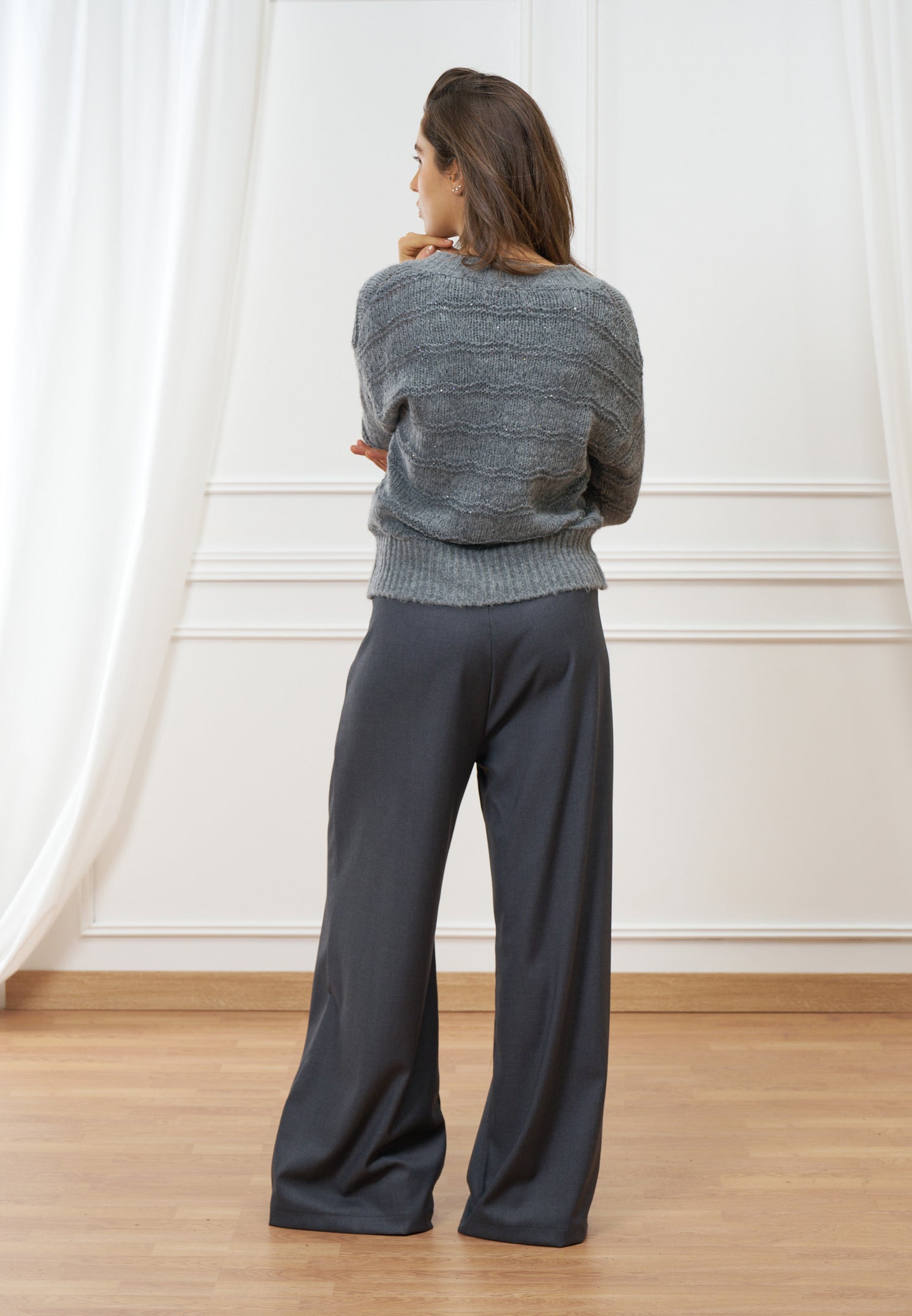 Cardigan lavorato con paillettes