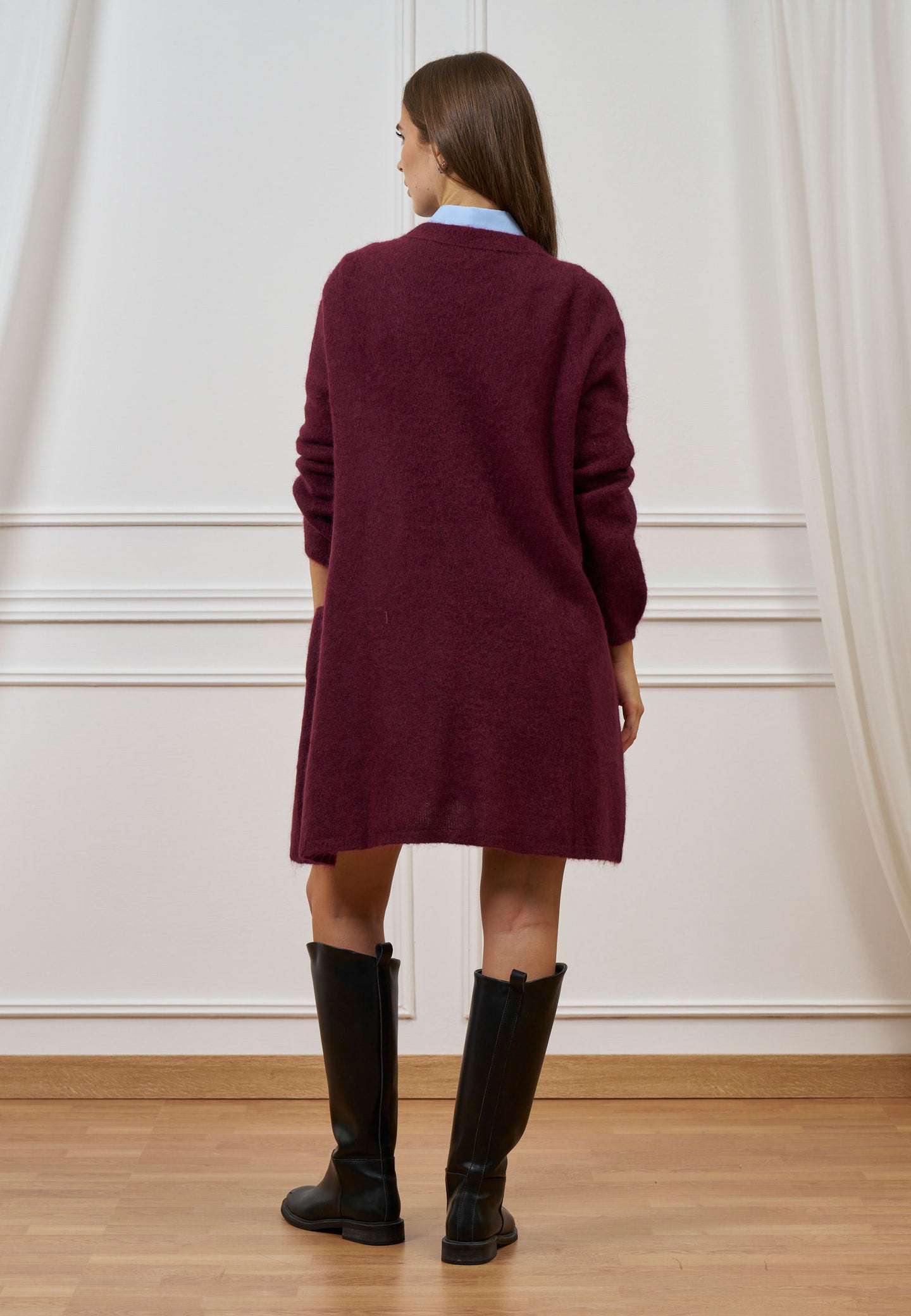 Cardigan lungo aperto