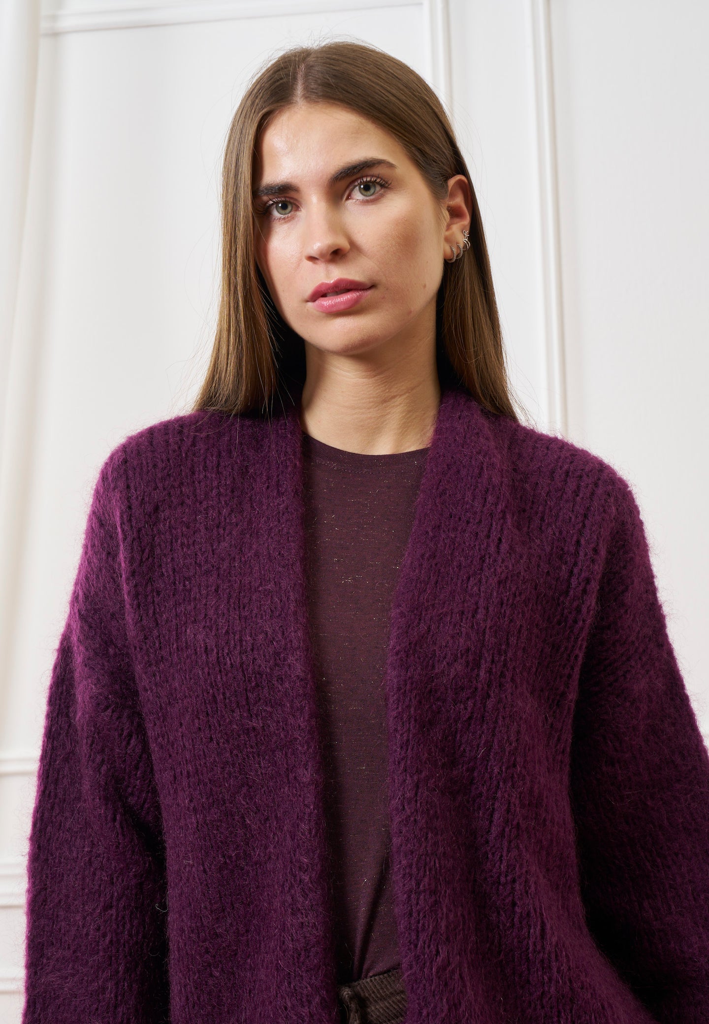 Cardigan over in misto lana