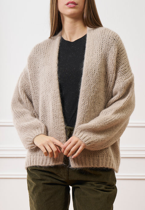 Cardigan over in misto lana