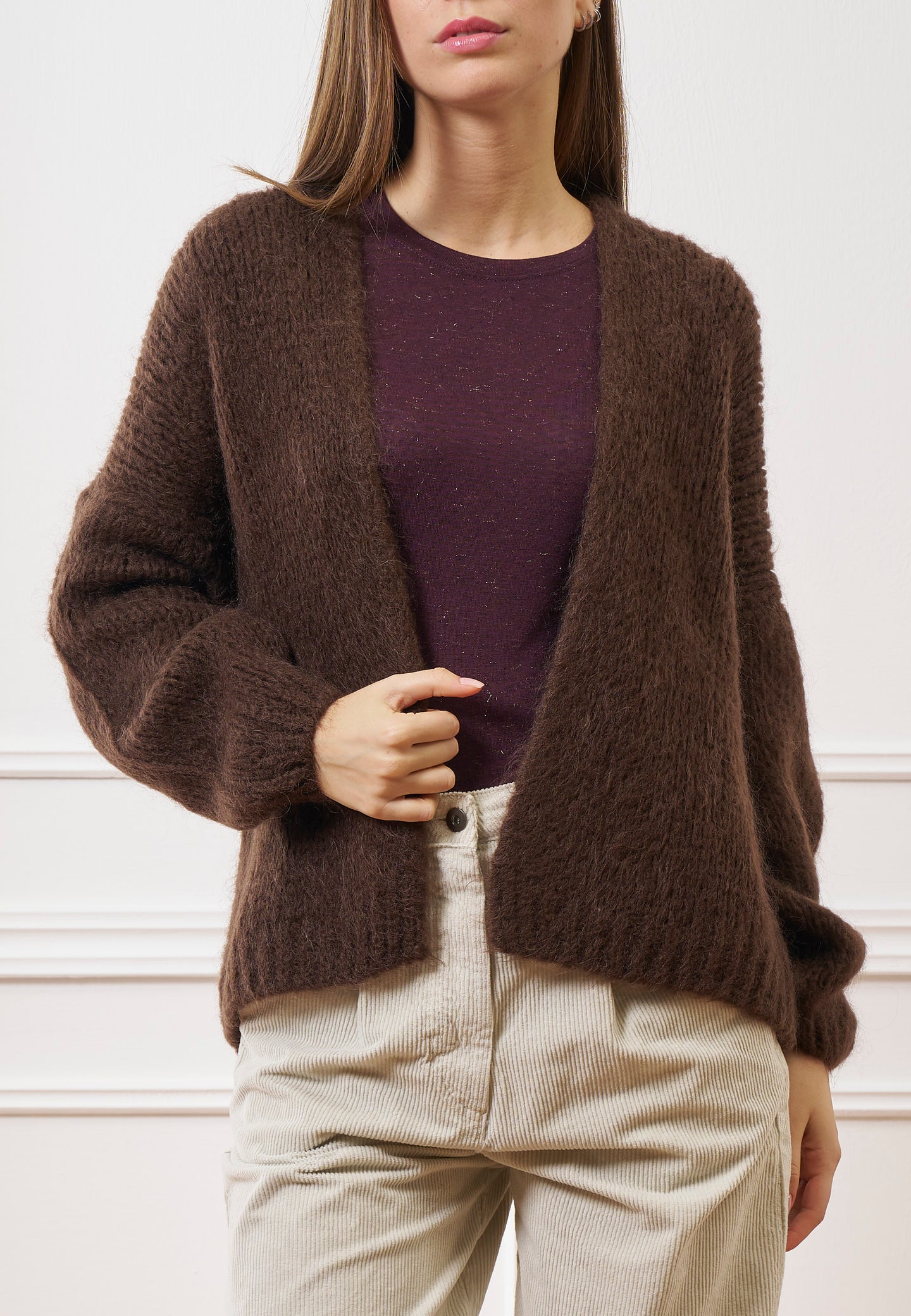 Cardigan over in misto lana