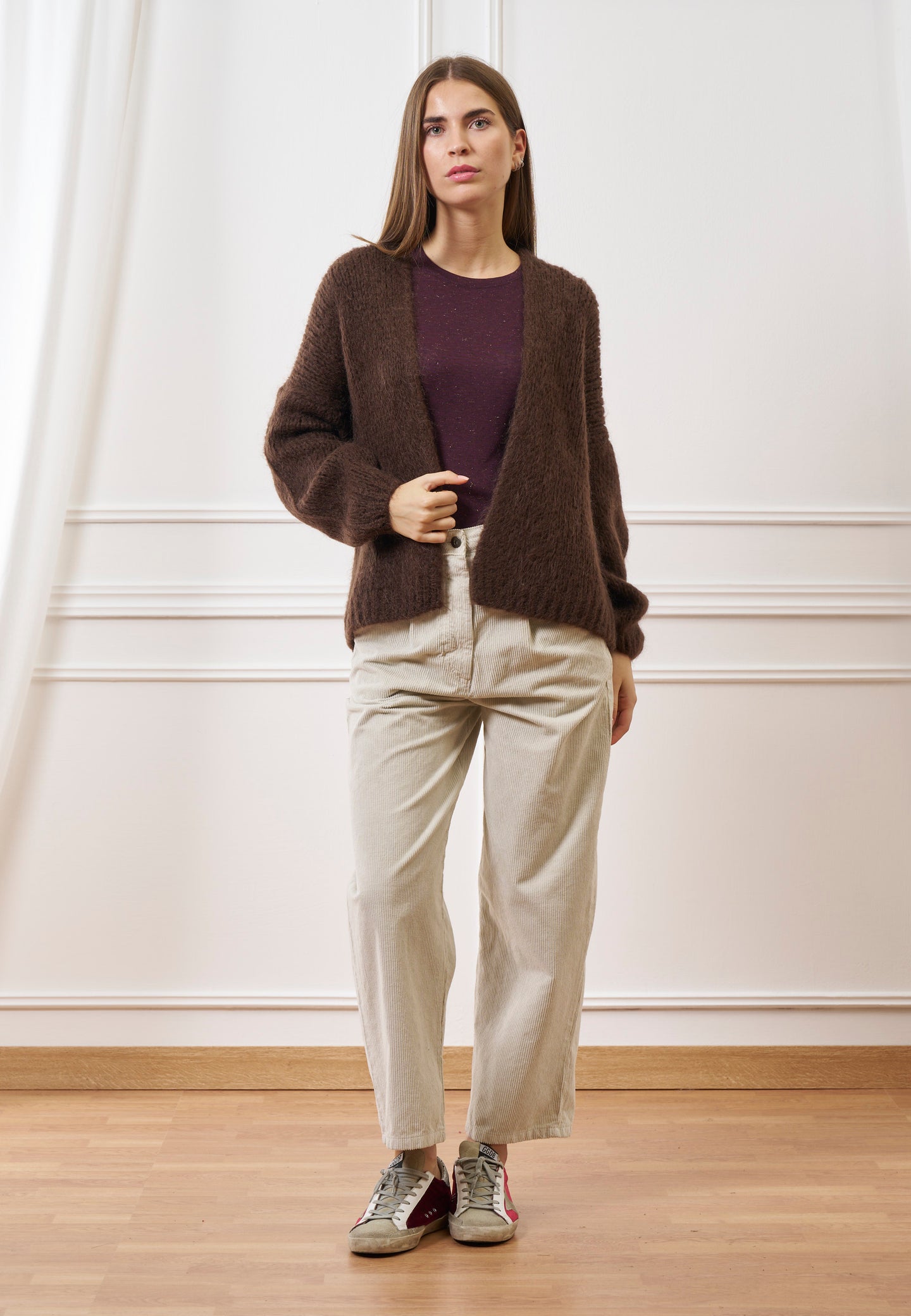 Cardigan over in misto lana