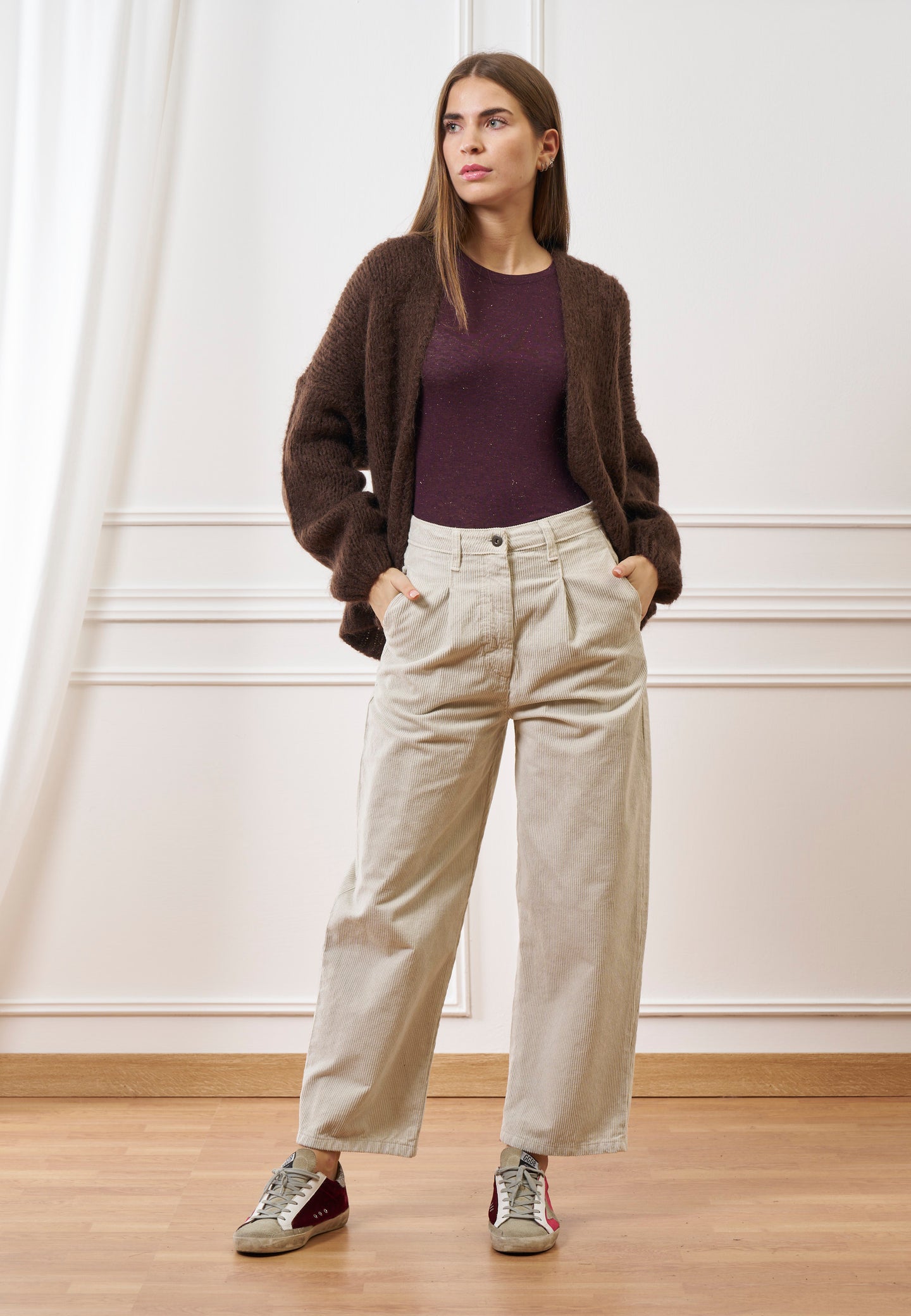 Cardigan over in misto lana