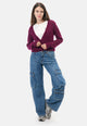 Cardigan paillettes scollo a v