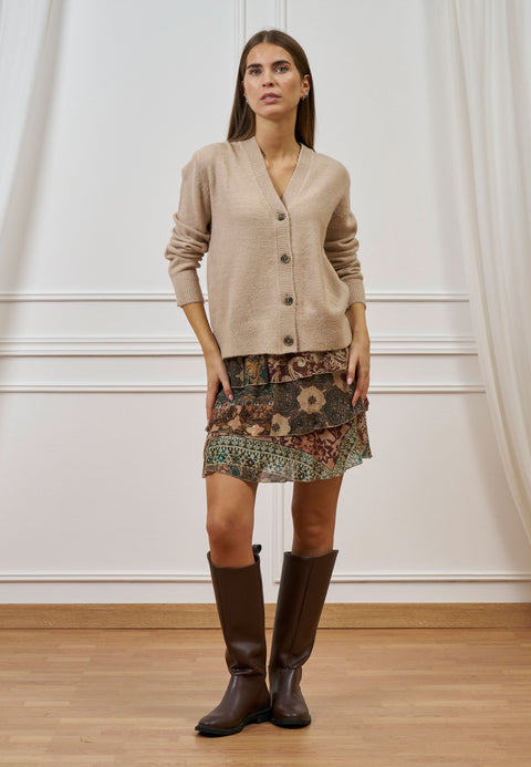 Cardigan scollo a v con bottoni