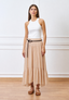 Gonna lunga con balza sul fondo - BEIGE