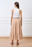 Gonna lunga con balza sul fondo - BEIGE