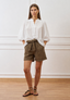Bermuda con ricami tono su tono - BEIGE