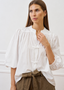 Camicia in mussola con alamari - BIANCO