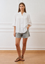 Camicia in mussola con alamari - BIANCO