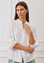 Camicia in mussola con alamari - BIANCO