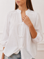 Camicia in mussola con alamari - BIANCO