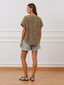 Camicia casacca ricami tono su tono - BEIGE