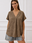 Camicia casacca ricami tono su tono - BEIGE