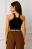 Top costine collo incrociato